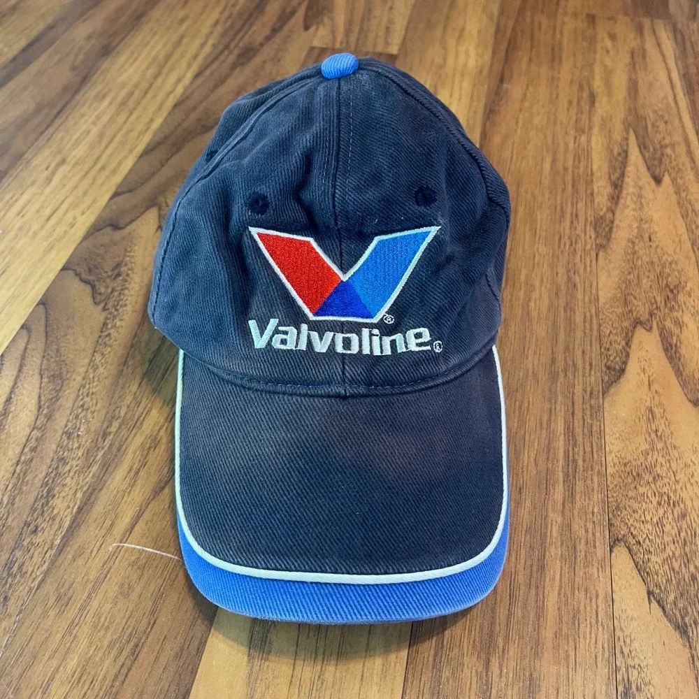 Valvoline Racing Hat Mens OSFM Navy Blue Cotton Adjustable Baseball Cap TSMGI